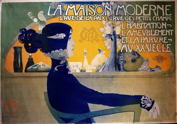 Art Nouveau : affiche « La maison moderne » par Orazi. 20e siècle. Arts décoratifs, Paris. DR