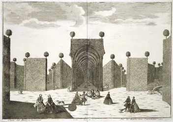 Les jardins topiaires, de Delights of the Villa Castellazzo, par Domenico Felice Leonardi, publié en 1743