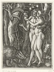 Adam et Ève lors de la chute dans le paradis