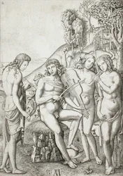Apollon enseignant la musique aux Grâces