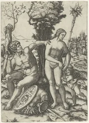 Mars et Vénus comme couple amoureux avec Amour