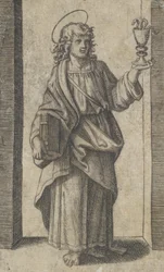 Saint Jean, livre dans la main droite, calice dans la main gauche, de la série 
