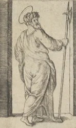 Saint Jude, tenant une hallebarde dans sa main droite, de la série 