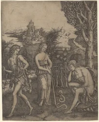 Serpent parlant à un jeune homme