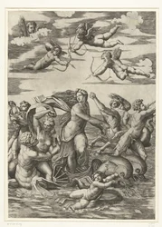 Triomphe de Galatée avec tritons et néréides et putti