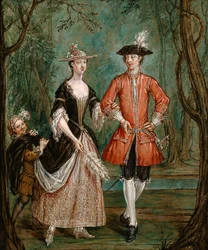 Dame et gentilhomme avec un page