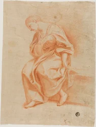 Femme assise de profil