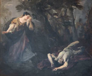 Sainte Marguerite de Cortone trouve le corps de son amant