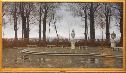 Les jardins royaux de Turin après les pluies de mars