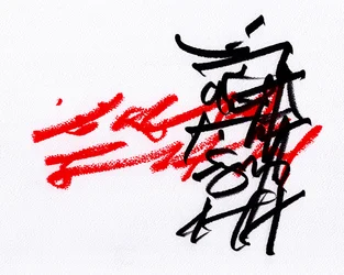 Noir et rouge, 2023 (crayons de couleur sur papier)