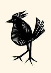 Fancy Bird, 2023 (linoléum sur papier)