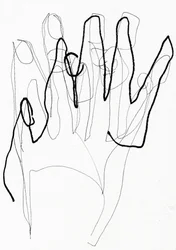 Psyco Hand, 2017 (stylo et marqueur sur papier)
