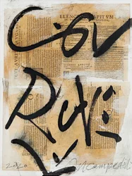 Texto #09, 2020 (collage, techniques mixtes sur toile)