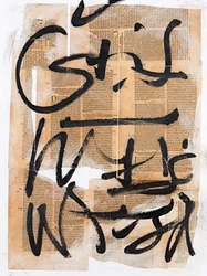 Texto #19, 2020 (collage, techniques mixtes sur toile)