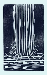 Cascade, 2014 (linoléum sur papier)