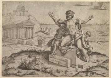 Speculum Romanae Magnificentiae: Bas-reliefs antiques avec Laocoon, vers 1516-20