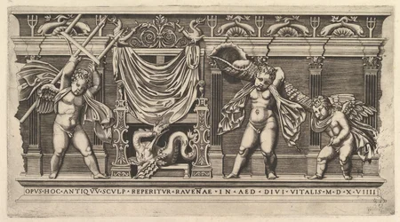 Speculum Romanae Magnificentiae: Bas-relief avec trois cupidons