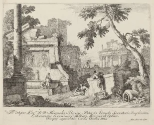 Paysage avec ruines