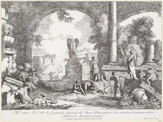 Paysage avec ruines