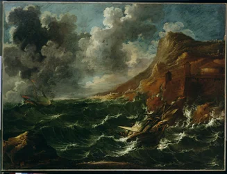 Navires dans une tempête, vers 1705-08