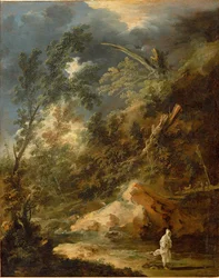 Nature sauvage avec moine dans l