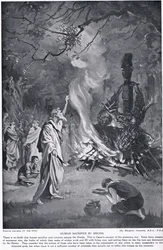 Sacrifice humain par les druides, illustration tirée de "Hutchinson