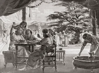 Réjouissances à Babylone lors de la reconstruction de la ville par Esarhaddon, extrait de Hutchinson