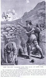 Comment le soldat Vaughan a obtenu la DCM à Lone Pine Dardanelles août 1915 (litho)