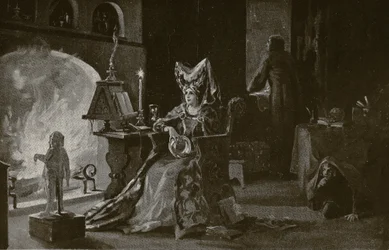 La duchesse de Gloucester pratique la sorcellerie, illustration tirée de "Hutchinson