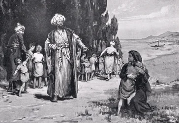 Hommage des enfants aux Turcs, illustration tirée de "Hutchinson