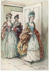 Le vicaire de Wakefield par Oliver Goldsmith (lithographie couleur)