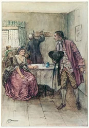 Le vicaire de Wakefield par Oliver Goldsmith (lithographie couleur)