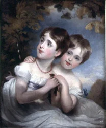 Deux filles avec un oiseau
