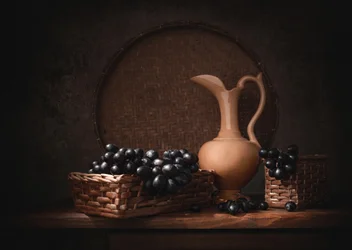 Nature morte aux raisins noirs