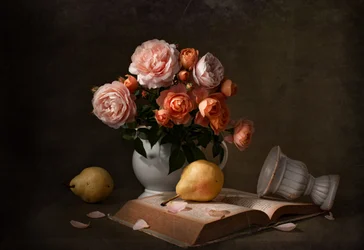 Roses et poires élégantes