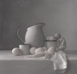 Pichet blanc pour œufs frais