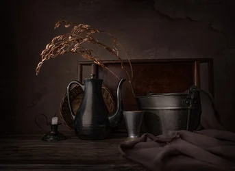Nature morte rustique et mélancolique
