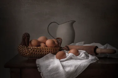 Nature morte rustique autour de la pâtisserie