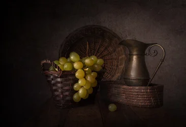 Nature morte aux raisins rustiques