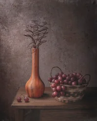 Nature morte aux raisins rustiques