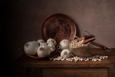 Nature morte dans une cuisine rustique