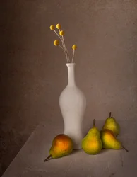 Nature morte rustique aux poires