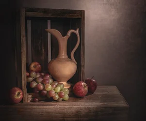Nature morte rustique aux fruits