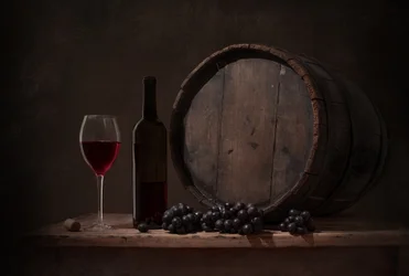 Nature morte rustique avec du vin