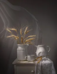 Nature morte sereine au blé