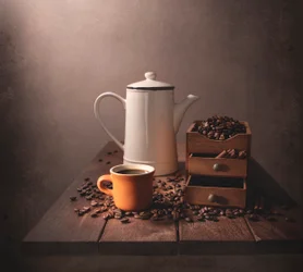 Nature morte vintage avec du café