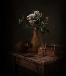 Fleurs blanches, style rustique