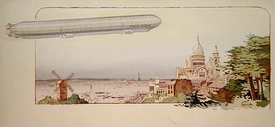 Le dirigeable Zodiac Spiess, publié par Mabileau, Paris