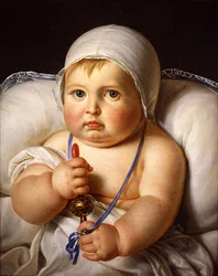Bébé avec hochet