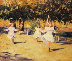 Filles sautant à la corde